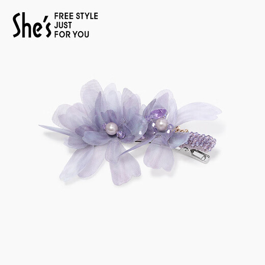 She s Akiko hair accessories Monet impression romantic tulle flower edge clip light luxury duckbill clip hairpin birthday gift