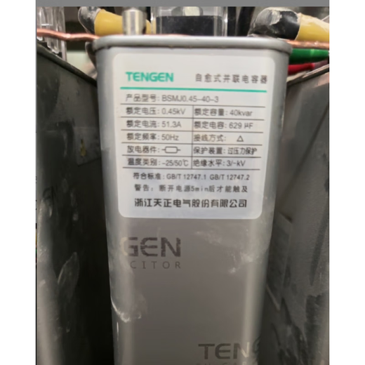 TENGEN Tianzheng BSMJ0.45 three-phase self-healing low-voltage reactive power compensation parallel power capacitor 450V BSMJ0.45-40-3