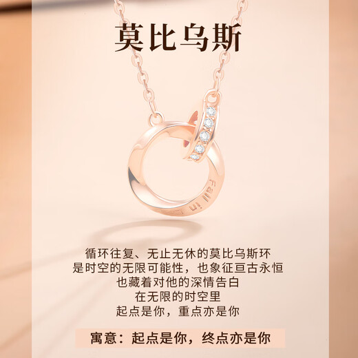DRIG necklace women's sterling silver Mobius double ring 2025 new light luxury niche high-end birthday gift for girlfriend 999 silver white diamond-white gold