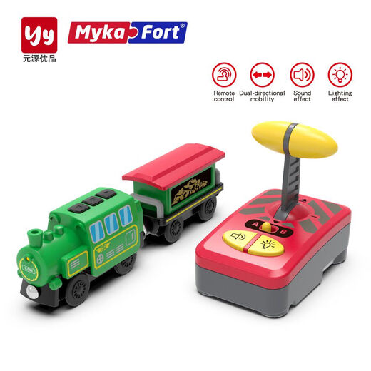 Mykafortg.32 McAvo Fernbedienung Elektrische Zug -Zug -Kinderspielzeugkenntnisse mit Hapebrio Wooden Track Color Box 90995 Fernbedienung Dampfzug Set nicht offizieller Standard