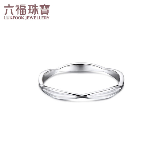 Lukfook Jewelry Platinum 950 wavy platinum ring tail ring closed ring price No. 11 - about 1.00 grams