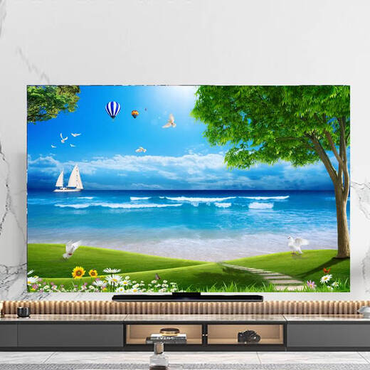 
Yusenyi's new TV dust cover TV cover sunscreen fabric 65-inch protective cover cover hanging curved screen table landscape B1391 Music Dolphin 32-inch 80*50cm