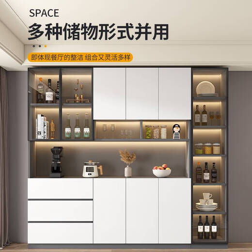 山头林村餐边柜高柜一体靠墙现代简约轻奢客厅餐厅家用茶水酒柜收纳储物柜 款式12240*40*220CM顺丰安装 2-3门