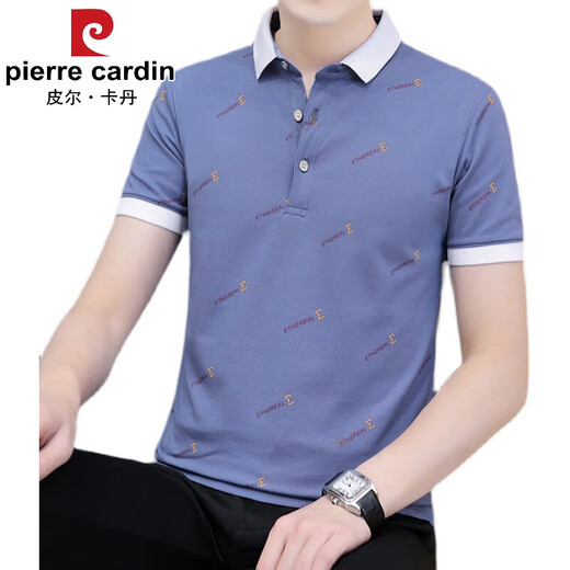 Pierre cardin summer lapel short-sleeved T-shirt men's casual youth collar top half sleeve versatile thin handsome polo shirt black QY679 M 100-120Jin [Jin equals 0.5 kg]