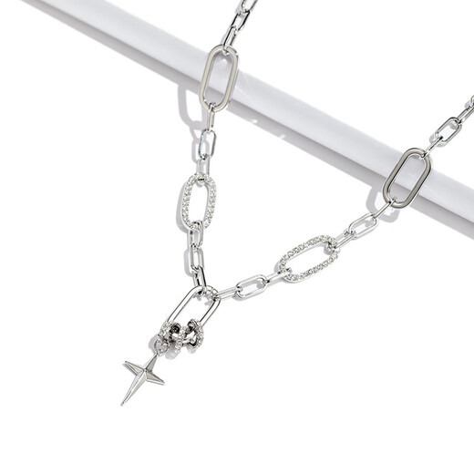 Qlady Cross Star Sweater Chain Мужчины и женщины модное ожерелье легкая роскошная ниша 2025 Новая модные аксессуары для цепи клавиля