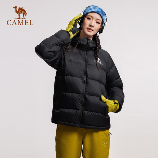Camel Women's Down Jacket 2025 Autumn and Winter New Style Men and Women Same Style High-Polster a prueba de viento y tibia chaqueta antiestática