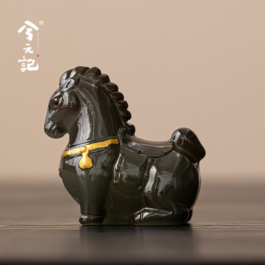 Xiyuanji Color Changing Tea Pet Horse Tea Table Desktop Ornaments Fine Tea Congcha Playing Kung Fu Tea Set Ornaments Tang Feng Yue Ma (Jade Model)