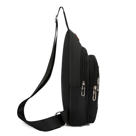 
New chest bag men's bag one-shoulder crossbody bag casual crossbody bag Oxford cloth chest cross bag trendy men's bag 9905 large plate black