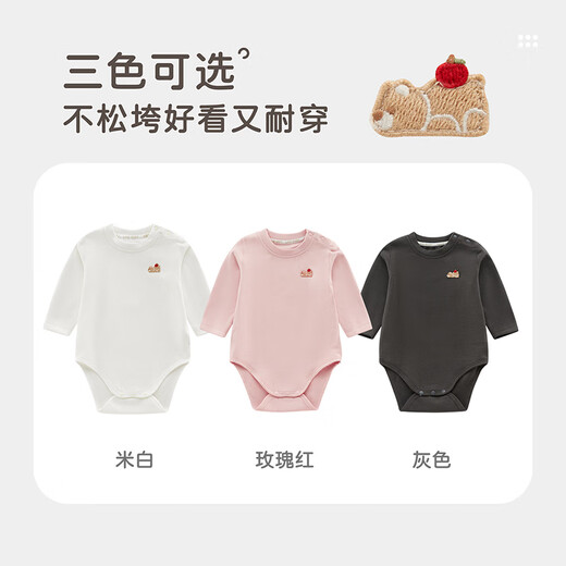 Rabbi Baby Clothes Triangle Jumpsuit Moisture-Absorbing and Warm Shoulder Open Long Sleeve Baby Coverall for Men and Women Rose Red 66