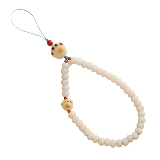 Lu Shanwu White Jade Bodhi Root Phone Mobile Phone Lanyard Migne Burcoal Burning Huge Cat Phale Mobile Chaîne Pendentif Pendre Corde à poigne