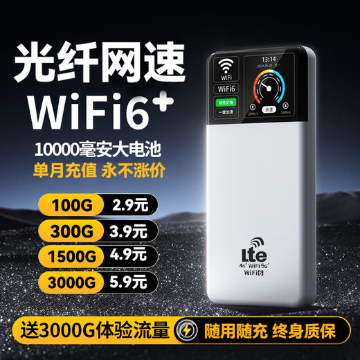 Fuyi 2025 new model supports three netcom 5G 4G equipment portable wifi6 mobile wireless wi-fi7 high-speed Unicom telecom network car portable unlimited traffic router 5Ghz fiber optic version power bank WiFi-all Netcom-free traffic
