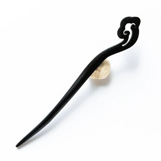 New Chinese style wooden hairpin for women, ancient style Hanfu cheongsam, hairpin accessories, hairpin, hairpin, horse face skirt, headdress, imitation ebony - Ruyi, single branch, no decoration
