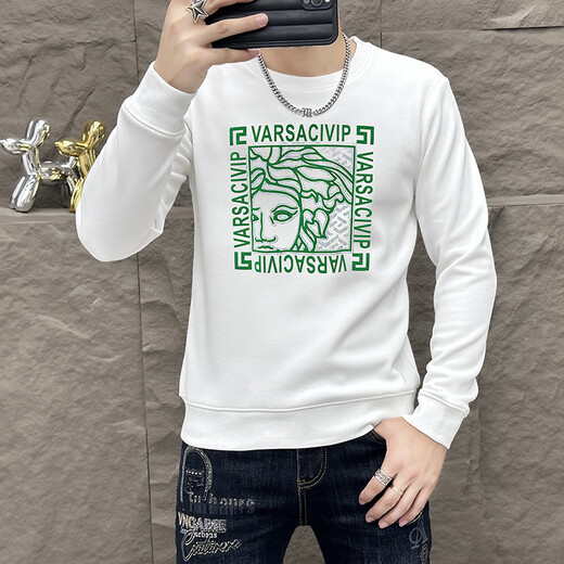 
Valentino Orlandi (Valentino Orlandi) Clothes Comfortable New Round Neck Slim Men's Sweatshirt 2024 Fall New Versatile Printed Versatile Top T6176 Yellow XL