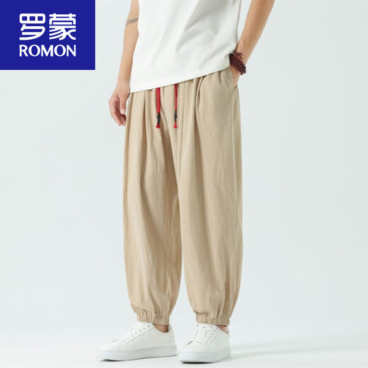 Pantalones de lino de Romon de verano de verano de verano flores de pie de pie de pierna