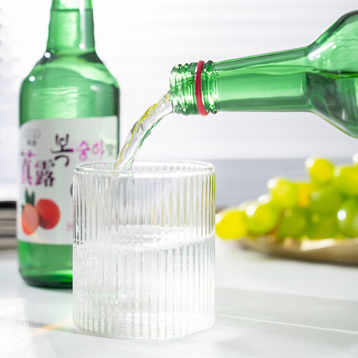 真洛韩式露酒烧酒果味清酒低度微醺青葡萄味女士聚会 4瓶烧酒360ml+2个酒杯