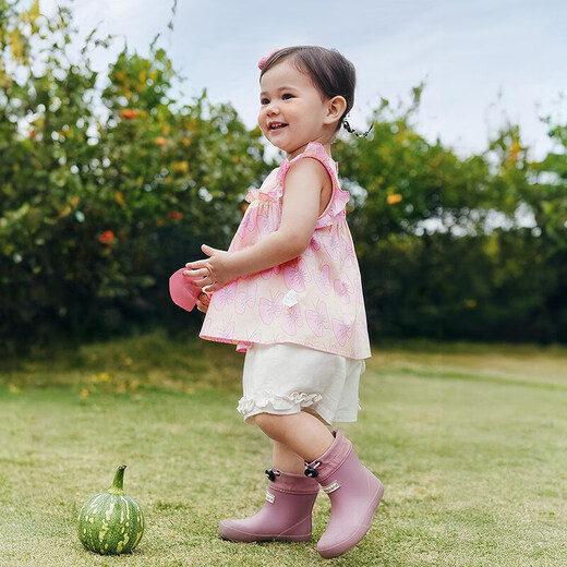 Mini Bala Girls Short Sleeve Shirt Summer New Sweet Cotton Breathable Soft Baby Top