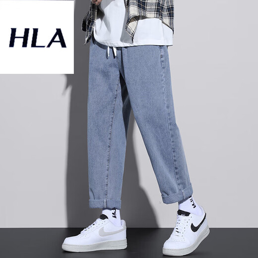 La Hailan Home Same Emir Jeans für Männer 2025 Neue Frühlings- und Herbst -Herrenhosen losen Sommerjungen neun S336 Black Grey + 9854 Black Grey Regular S