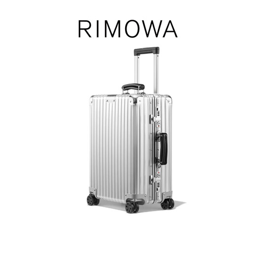 RIMOWA Classic 21-inch aluminum-magnesium alloy suitcase, trolley case, boarding case gift, silver 21-inch, suitable for short trips of 3-5 days