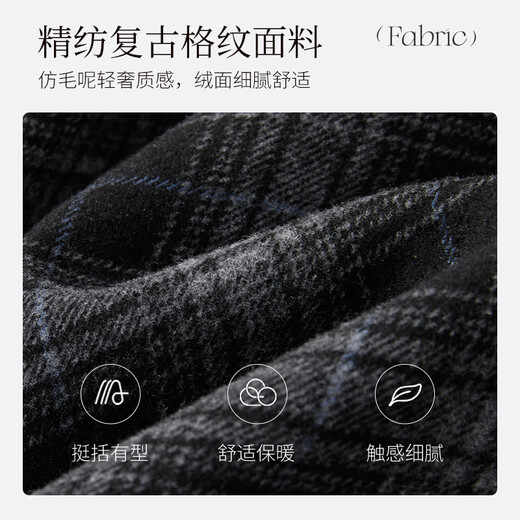 香影复古格子假两件连衣裙女2025秋季新款收腰拼接学院风中长裙子 深灰 S 155/80A/85-95斤