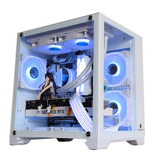 Wanjia Gu Yongzhe MINI white computer case desktop MATX sea view room 240 integrated water-cooled full side transparent ITX desktop Gu Yongzhe MINI white