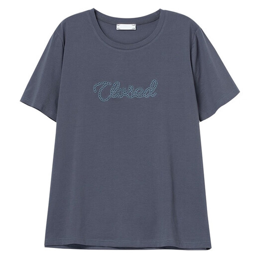 Giordano Leichtes Luxus-Kurzärmel-Hemd für Frauen im Sommer Neue Plus-Größe Plus Size Damen Lose Mutter mit mittleren Altersbaumwolle vielseitigem Nachthemd Schwarz 9896 XL x