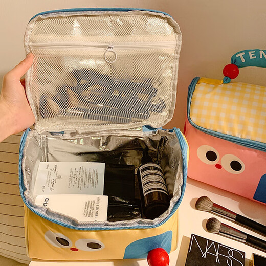 Bangboshi Lovely Cottage Cosmetic Bag Large Capacity Multifunctional Sundries Storage Bag Lunch Box Bag Portable Hand-held Travel Toiletry Bag Cute Cottage Cosmetic Bag Yellow