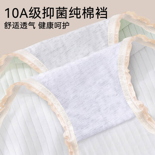 Fitonton 5-Pair-Unterwäsche für Frauen reine Baumwolle 10A Antibakterielle Frauen Unterwäsche Mid-Waist Cute Girl Junior High School Puberty Slips