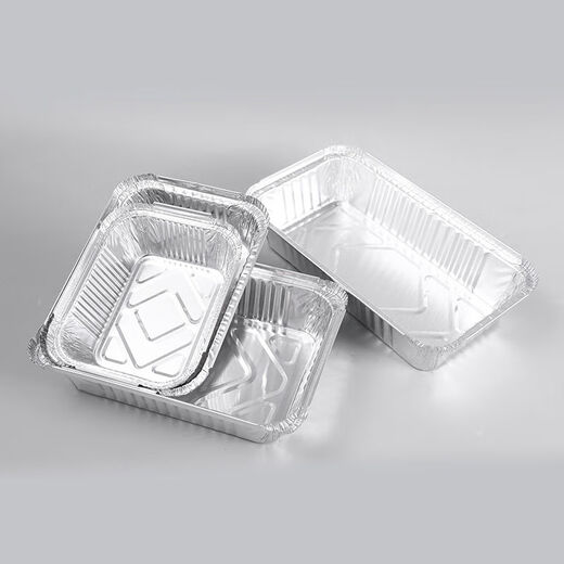 Choulebang BBQ tin foil box 500 packs rectangular takeaway disposable aluminum foil lunch box packaging box with lid manufacturer wholesale 3524 fish plate 100