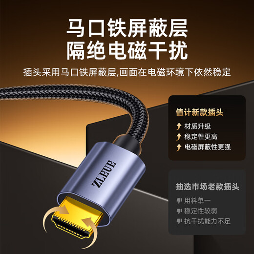 Value meter HDMI cable full blood version 2.1 8K60Hz 4K240Hz HD video cable compatible with 2.0 laptop connected to TV monitor projector 1.5 meters H105D