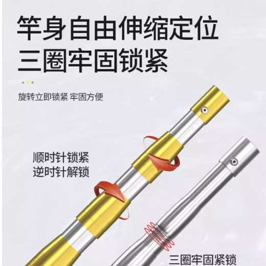 Stainless steel copy net complete set thickened telescopic rod net pocket fish net set anti-hanging fishing net fish folding net fishing gear ordinary silver rod + 40 hollow circle + 4mm nano net two sections telescopic 1.1 meters