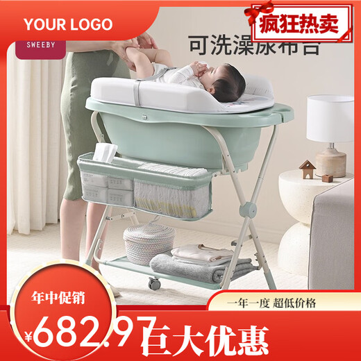 Sweeby Sweeby Windel Tisch Babypflege Tabelle Multifunktionales Neugeborenen Babywindel wechseln mit badewanne berührender tisch grüne badeweichkan nehmen eine bade individuelle badewanne