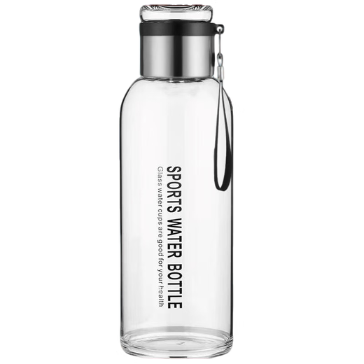 [Cup set] Large capacity thickened glass cup portable ton ton cup tea water separation with cup set tea water cup transparent 1000ml ton barrel 1 pack