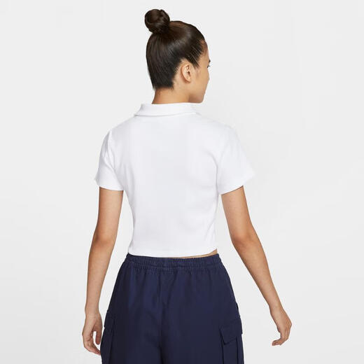 Nike (Nike) Sportswear Damen Kurzarm Rippes Revers T-Shirt IM3393-100 L