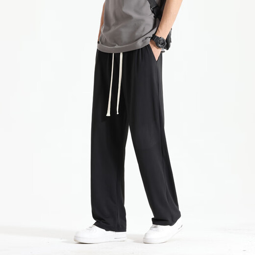 ICE Seidenhose Herren 2025 Sommer lose gerade schnelle trockene Hosen xftck693 Schwarz 4xl