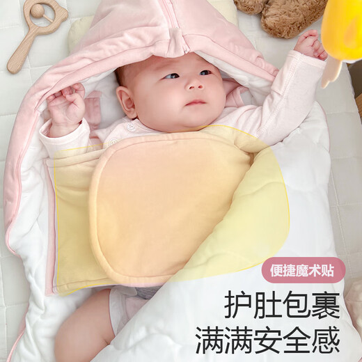 Qiaran Baby Sleeping Bag Autumn and Winter Thickened Newborn Anti-Kick Quilt Dual-purpose Constant Temperature Warm Quilt for Newborns 0-3 Months Pink Rabbit Winter Style Plus Velvet Thickening Temperature 0-18 Velvet Lining Height 96x50 Width cm (Suitable for 0-1.8 Years Old