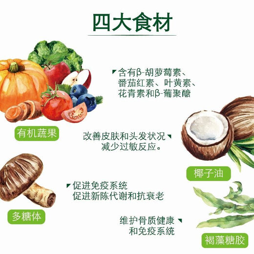 OIMGVegepet Vegetarian Grain-Free Universal Functional Dog Food Dog Food Vegetarian Food Teddy Corgi Bichon Oil Control Seaweed 1 Point 5Kg