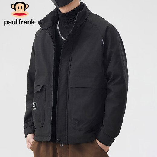 Paul Frank Jacket Men's Spring and Autumn Trendy Stand Collar Jacket Men's Casual Work Clothes Men's Top Army Green XL