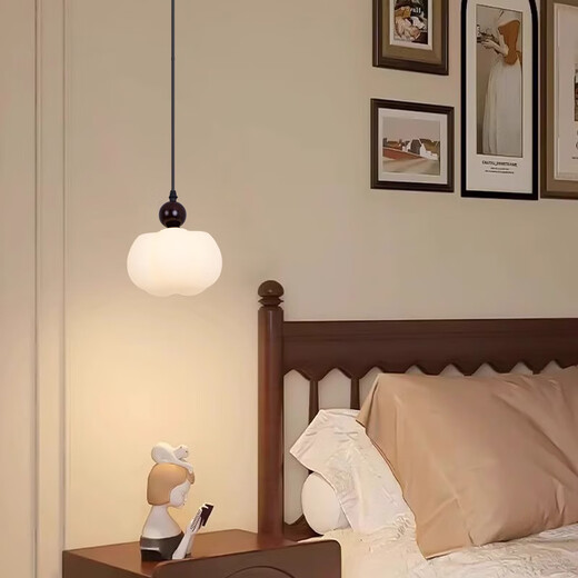Yilins mittelalterlicher Stil neuer Stil des Schlafzimmers am Schlafzimmer am Kronleuchter moderner, einfacher Kunstbar Hängende Linie Leichte Veranda kleiner Kronleuchter 3017 Gerade lange Streifen-3 (Pfirsichholzfarbe) Augenschutz Drei Farben