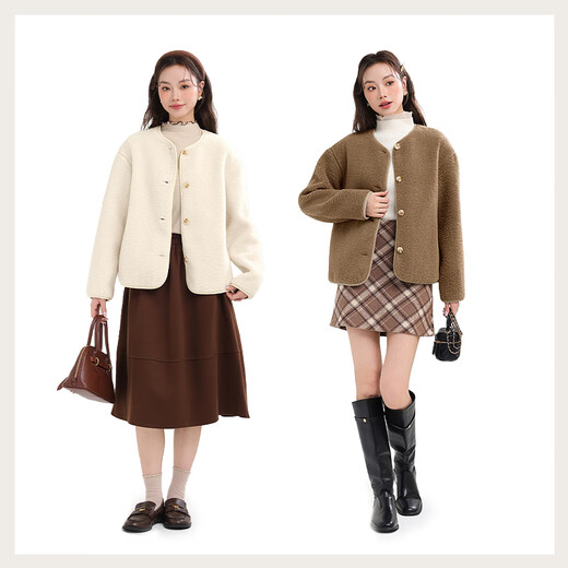 
MJ STYLE small fragrance style short jacket for women 2025 winter new Korean high-end temperament wheat ear velvet warm cardigan top
