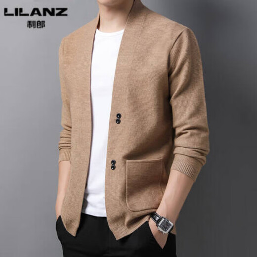 Lilang Herrenpullover Strickjacke Korean Style Casual Strickjacke Herren Herbst und Winter Schal Herrenpullover, Kamelfarbe M 16590-120jin [Jin gleich 0,5 kg]