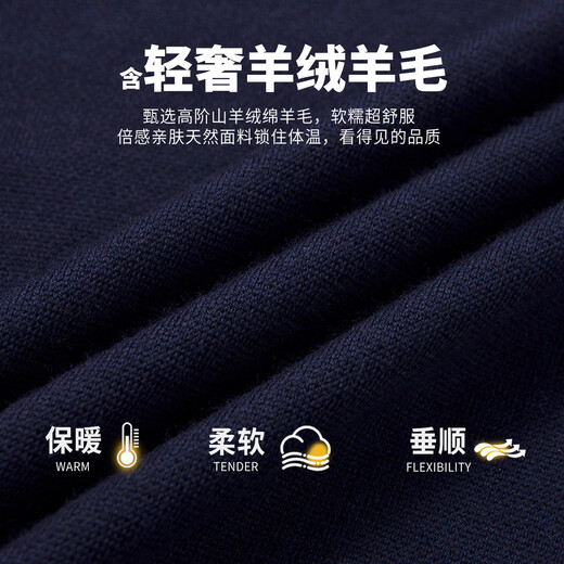 红豆（Hodo）【轻奢含山羊绒&软黄金】新年高档羊毛衫男保暖适针织衫亲肤毛衣