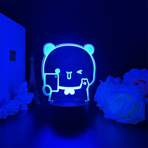 Ayub one and two bus around night lights one and two bus emoticons couples cute card atmosphere lights 3894 one and two bus single-person photo model (rechargeable model) 7 color Bluetooth speaker