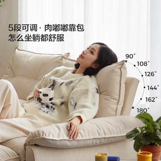 Lin's Home Furnishing Cat Scratch Fabric Sofa Living Room 2025 New Small Apartment Removable and Washable Cloud Sofa Bed All-in-One Dual-Purpose G064 12 Anti-Cat Scratch Cloth Fritillary White | 1.25m Sofa Bed