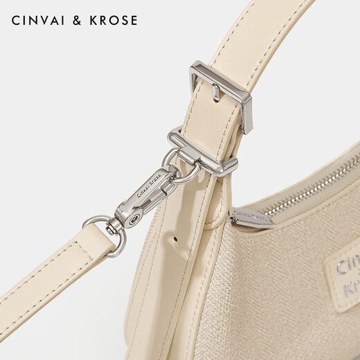 
CinvaiKrose official website small c/k bag women's bag 2025 new underarm handbag single shoulder crossbody bag handheld crescent bag cream white