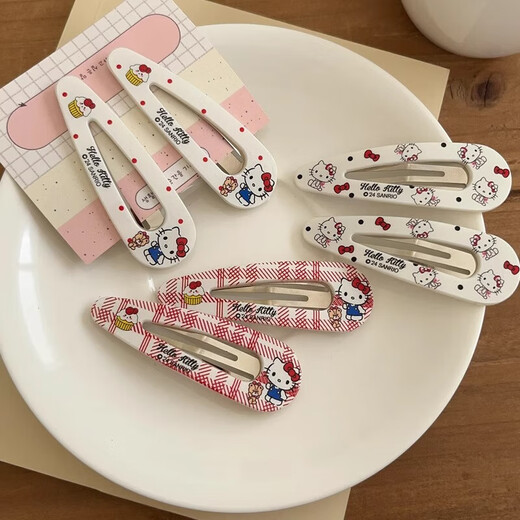 Girly Heart Sanrio Hello Kitty Water Drop BB Clip Fun Hair Clip Bangs Side Clip Versatile Small Fresh Hair Accessories for Women Hello Kitty BB Clip 8 Pack