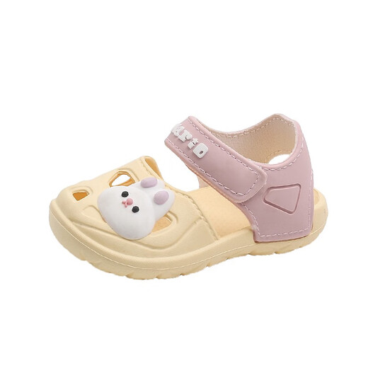 Chapitre cool (Kuzhang) Girls Baby Sandals Baby Infant and Toddlers Small Middle School Boys Anti-slip Soft Sole Sole Bathroom Beach's Cave's Cave Shoes 9277 / Beige 17 taille / longueur intérieure CM adaptée à la longueur du pied CM