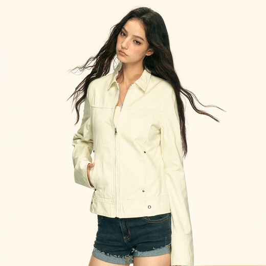 AAISUP American Retro Lapel Vintage Longleaded Jacket for Women 2025 Осень Новая универсальная тонкая короткая стройная куртка от белого m