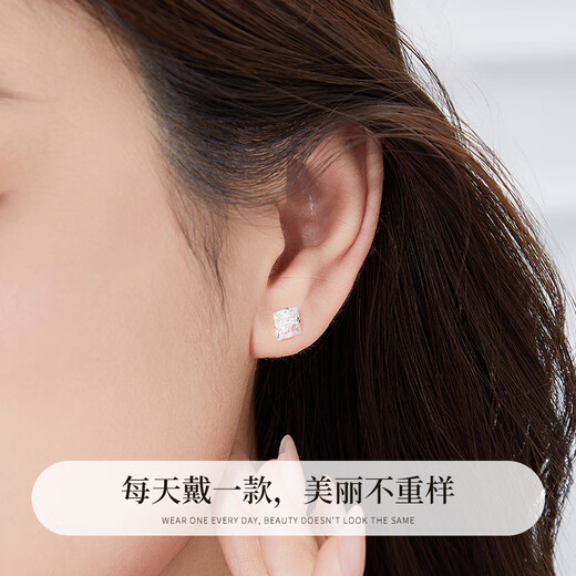 老凤祥星期耳钉女足银一周玫瑰套装礼盒耳饰品生日纪念日礼物送女友老婆
