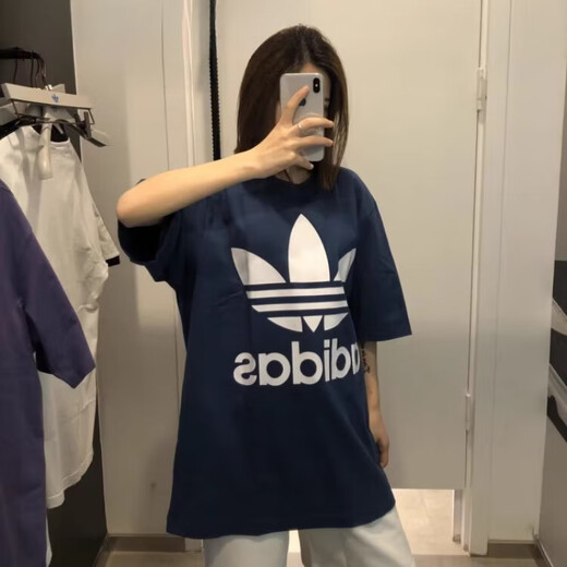 Adidas Clover Мужчины и женщины большой логотип повседневный спорт футболка с коротким рукавом FM9902 FM9903 FM9904 CW1211/BK7175 XS 170/84A