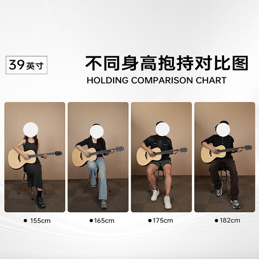 
Rosen G12 veneer folk guitar beginner acoustic guitar introduction guitar for men and women travel instrument G11 side list available 39-inch sunset color